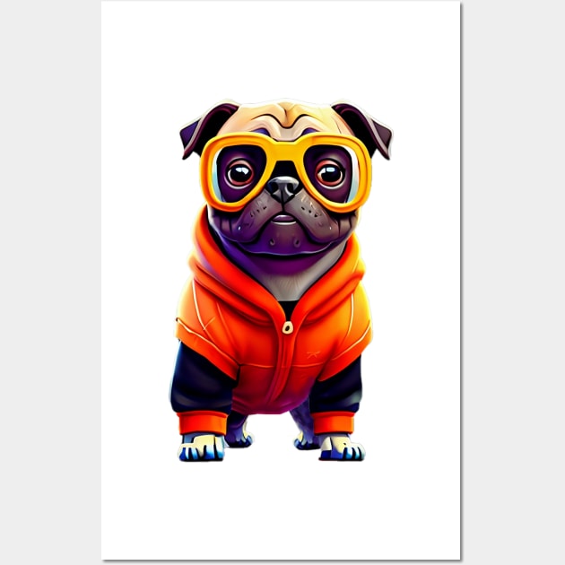 Colorful Pug cheapaudioman Hoodie
